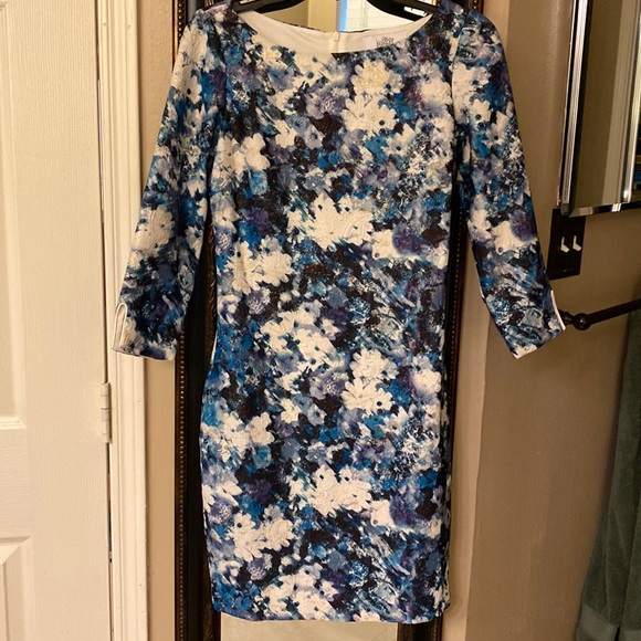 Winter Floral Badgley Mischka Dress Size 0 - Picture 1 of 5